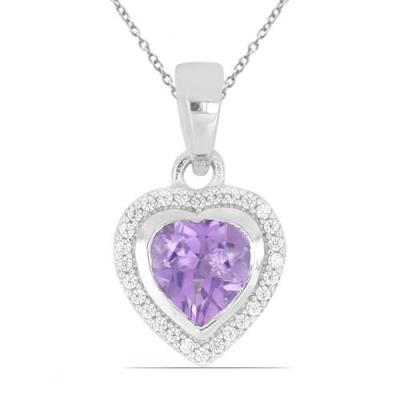 BUY REAL GREEN ONYX GEMSTONE HALO HEART PENDANT IN 925 SILVER